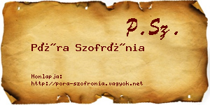 Póra Szofrónia névjegykártya